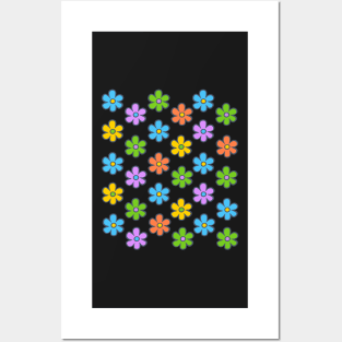 Rainbow Flower Print Posters and Art